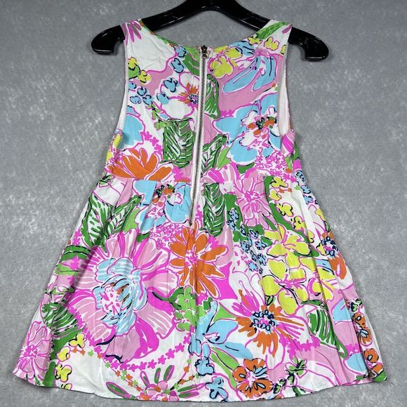 Lilly Pulitzer Pink Multicolored Floral V Neck Sleeveless Tank Women’s Size: S - Picture 5 of 12